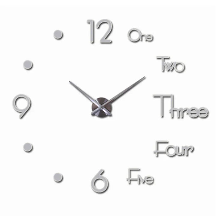 3D DIY Large Wall Clock Quartz Needle Watch Acrylic Letter Mirror Stickers Living Room Game Room Home Decor Europe horloge