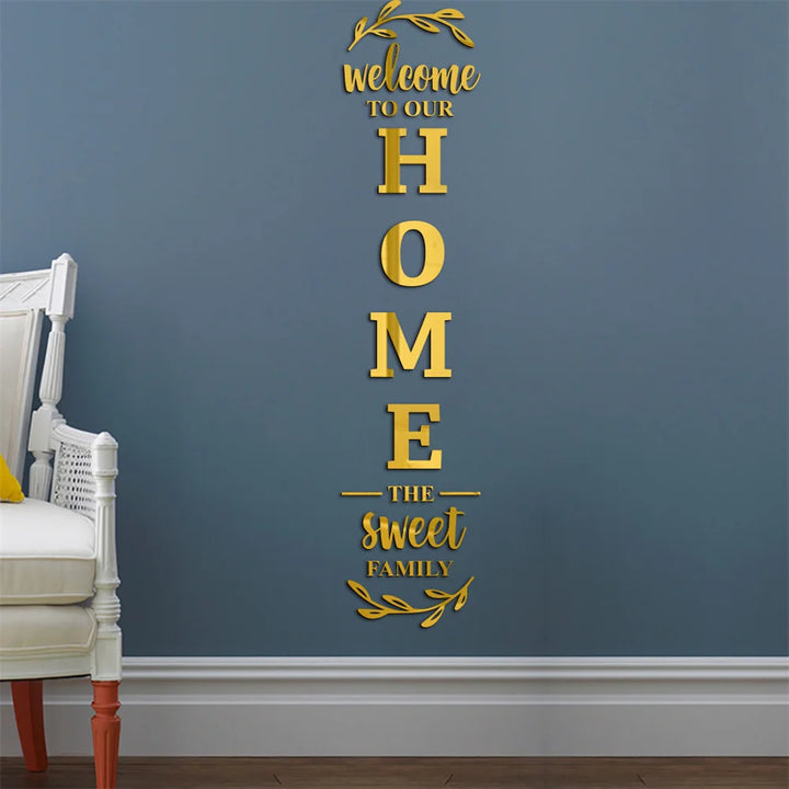 Large 3D Home Mirror Wall Stickers DIY Removable English Letters Family Acrylic Self-adhesive Mirror Wall Decals for Home Decor