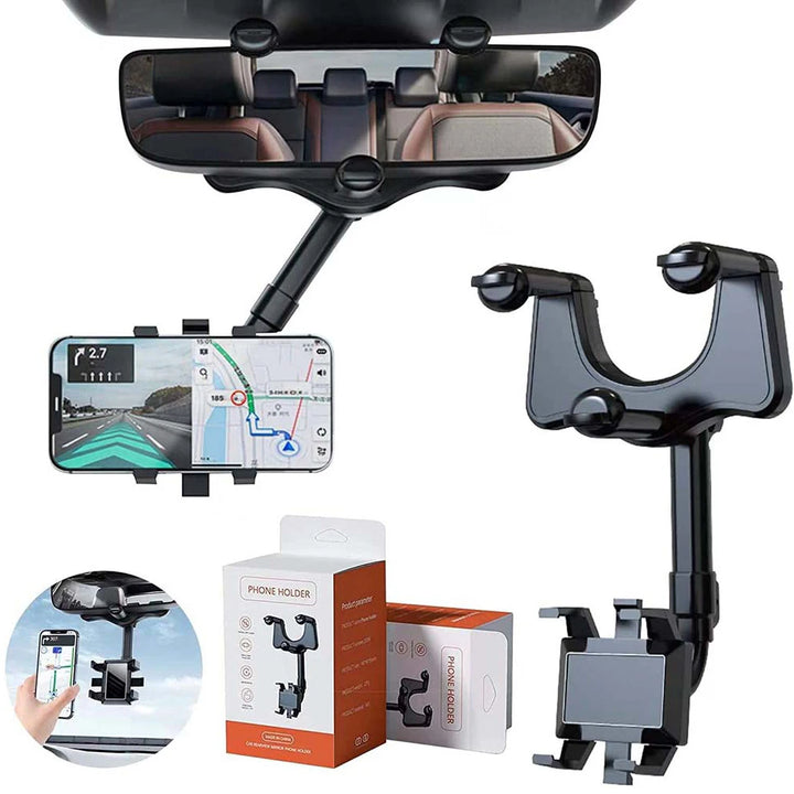 Telephone Car Holder 360 Degree Rotating Stand Rearview Mirror GPS Navigation Auto Phone Support Multifunctional Phone Holder