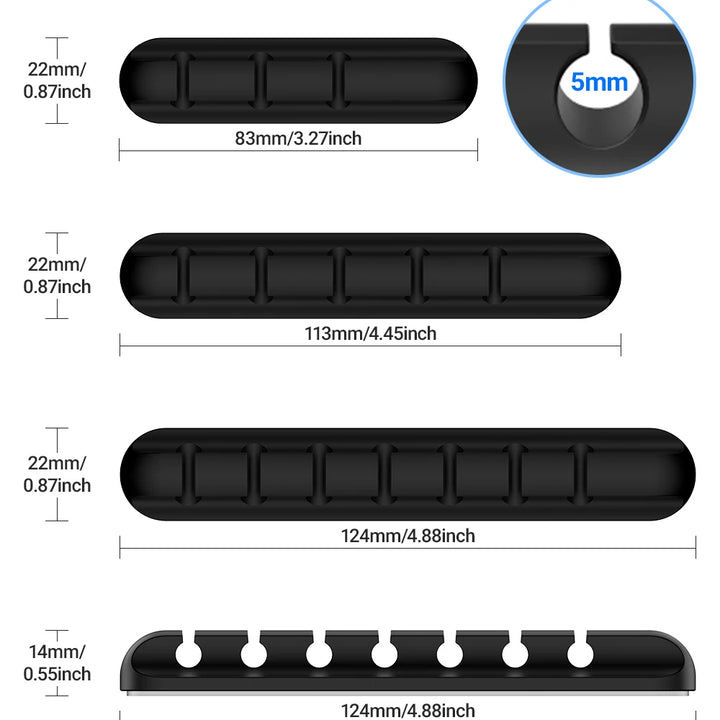 Adhesive Cable Holder Clips Cord Management Wire Organizer for Desktop USB Charging Cable Nightstand Power Cord Mouse Cable