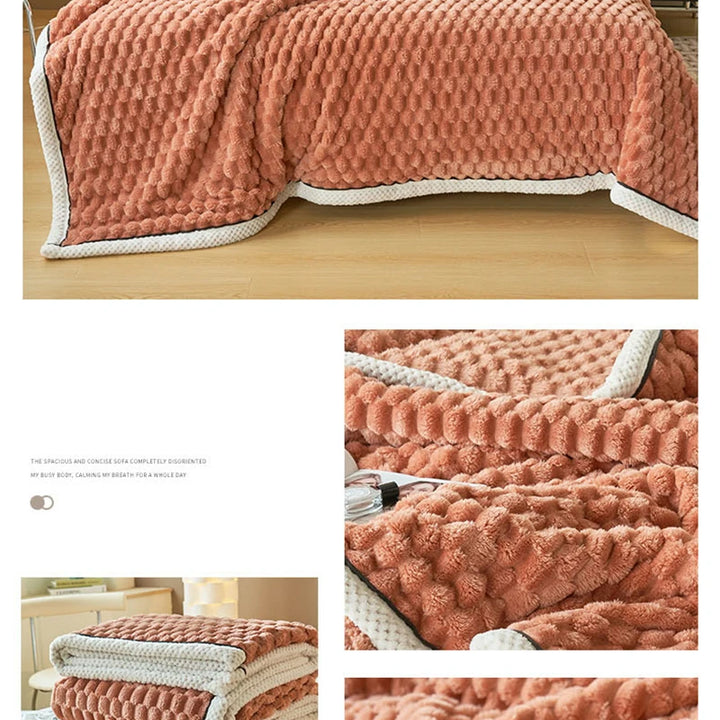 Turtle Velvet Autumn Warm Blankets for Bed Soft Fluffy Comfortable Coral Velvet Throw Blanket Sofa Single Double Blanket Warmth