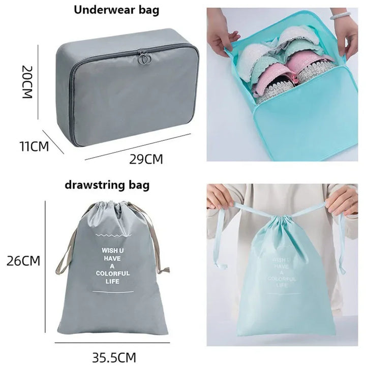 Travel Storage Bag Compressible Packing Cubes Carry On Travel Suitcase Luggage Organizer Foldable Waterproof HandbagTravel Bag