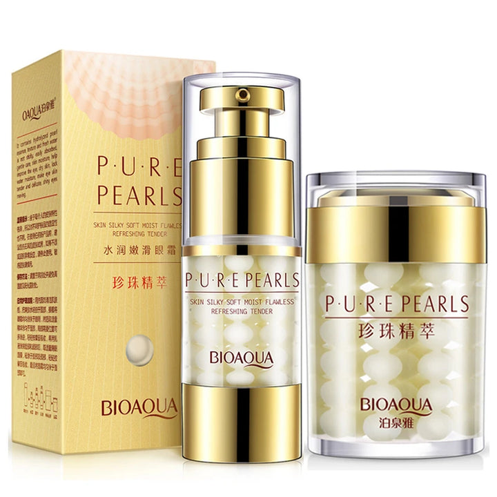 BIOAQUA Pure Pearl Face Skin Care Sets Facial Cream Eye Cream Firming Anti Dark Circles Moisturizing Brightening skincare Set