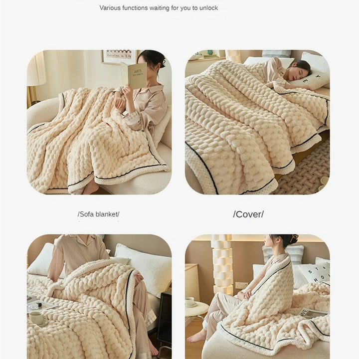 Turtle Velvet Autumn Warm Blankets for Bed Soft Fluffy Comfortable Coral Velvet Throw Blanket Sofa Single Double Blanket Warmth